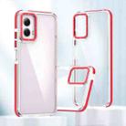 For Motorola Moto G Power 2024 Dual-Color Clear Acrylic Hybrid TPU Phone Case(Red) - 1
