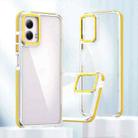 For Motorola Moto G Power 2024 Dual-Color Clear Acrylic Hybrid TPU Phone Case(Yellow) - 1