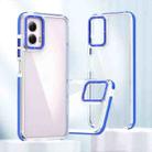 For Motorola Moto G Power 2024 Dual-Color Clear Acrylic Hybrid TPU Phone Case(Blue) - 1