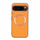 For Google Pixel 9 CD Magnetic Ring Cloth Texture PU Phone Case(Orange) - 1