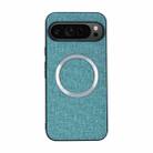 For Google Pixel 9 Pro CD Magnetic Ring Cloth Texture PU Phone Case(Blue) - 1