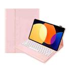 For Xiaomi Pad 6S Pro 12.4 Lambskin Texture Detachable Bluetooth Keyboard Leather Case(Pink) - 1