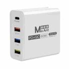 Ma-Ant 60W USB-C/Type-C+3 USB Multi-port Fast Charging Charger, Plug:EU Plug(White) - 1