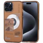 For iPhone 15 Pro Max TGVIS Space Series Explore Laser CD MagSafe Magnetic Phone Case(Brown) - 1
