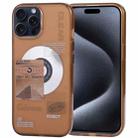 For iPhone 15 Pro TGVIS Space Series Explore Laser CD MagSafe Magnetic Phone Case(Brown) - 1