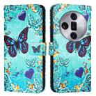 For OPPO Find X7 Ultra Colored Drawing Pattern Plain Weave Leather Phone Case(Caring Butterfly) - 1