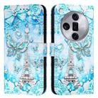 For OPPO Find X7 Ultra Colored Drawing Pattern Plain Weave Leather Phone Case(Tower Butterfly) - 1