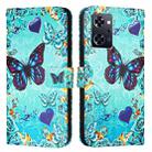 For OPPO Reno9 A JP Version Colored Drawing Pattern Plain Weave Leather Phone Case(Caring Butterfly) - 1