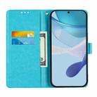 For OPPO Reno12 Pro Global Colored Drawing Pattern Plain Weave Leather Phone Case(Waves And Sun) - 3