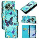 For OPPO Reno12 F Global Colored Drawing Pattern Plain Weave Leather Phone Case(Caring Butterfly) - 1