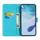 For OPPO Reno12 F Global Colored Drawing Pattern Plain Weave Leather Phone Case(Caring Butterfly) - 3