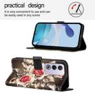 For OPPO A3 Pro 5G Global Colored Drawing Pattern Plain Weave Leather Phone Case(Roses On Black) - 3