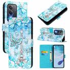 For OPPO K12x 5G Global Colored Drawing Pattern Plain Weave Leather Phone Case(Tower Butterfly) - 1