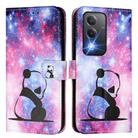 For OPPO K12x 5G Global Colored Drawing Pattern Plain Weave Leather Phone Case(Baby Panda) - 2