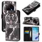 For OPPO A5 Pro China Colored Drawing Pattern Plain Weave Leather Phone Case(Black And White Tiger) - 1