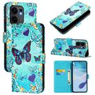 For OPPO Reno13 F 5G Global Colored Drawing Pattern Plain Weave Leather Phone Case(Caring Butterfly) - 1