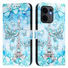 For OPPO Reno13 F 5G Global Colored Drawing Pattern Plain Weave Leather Phone Case(Tower Butterfly) - 2