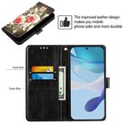 For OPPO Reno13 F 5G Global Colored Drawing Pattern Plain Weave Leather Phone Case(Roses On Black) - 3