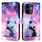 For OPPO Reno13 F 5G Global Colored Drawing Pattern Plain Weave Leather Phone Case(Baby Panda) - 2