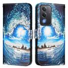 For OPPO A5 5G Global Colored Drawing Pattern Plain Weave Leather Phone Case(Waves And Sun) - 2