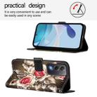 For OPPO A5 5G Global Colored Drawing Pattern Plain Weave Leather Phone Case(Roses On Black) - 3