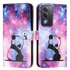 For OPPO A5 5G Global Colored Drawing Pattern Plain Weave Leather Phone Case(Baby Panda) - 2