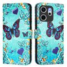 For OPPO Reno14 F 5G Colored Drawing Pattern Plain Weave Leather Phone Case(Caring Butterfly) - 2