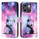 For OPPO Reno14 F 5G Colored Drawing Pattern Plain Weave Leather Phone Case(Baby Panda) - 2