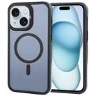 For iPhone 15 Plus TGVIS Vigor Series Airbag MagSafe Magnetic Phone Case(Transparent Black) - 1