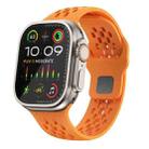 For Apple Watch Ultra 2 49mm Oval Holes Fluororubber Watch Band(Orange) - 1
