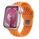For Apple Watch Series 8 45mm Oval Holes Fluororubber Watch Band(Orange) - 1