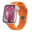 For Apple Watch Series 4 44mm Oval Holes Fluororubber Watch Band(Orange) - 1