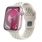 For Apple Watch Series 4 44mm Oval Holes Fluororubber Watch Band(Starlight) - 1
