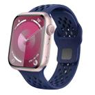For Apple Watch 42mm Oval Holes Fluororubber Watch Band(Midnight Blue) - 1