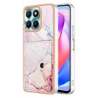 For Honor X6a Marble Pattern IMD Card Slot Phone Case(Rose Gold) - 1