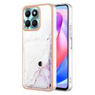 For Honor X6a Marble Pattern IMD Card Slot Phone Case(White Purple) - 1