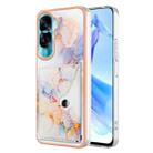 For Honor 90 Lite 5G Marble Pattern IMD Card Slot Phone Case(Galaxy Marble White) - 1