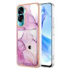 For Honor 90 Lite 5G Marble Pattern IMD Card Slot Phone Case(Pink Purple Gold) - 1