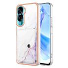 For Honor 90 Lite 5G Marble Pattern IMD Card Slot Phone Case(White Purple) - 1