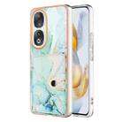 For Honor 90 5G Marble Pattern IMD Card Slot Phone Case(Green) - 1