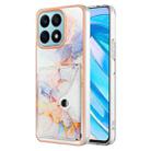 For Honor X8a Marble Pattern IMD Card Slot Phone Case(Galaxy Marble White) - 1