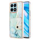 For Honor X8a Marble Pattern IMD Card Slot Phone Case(Green) - 1