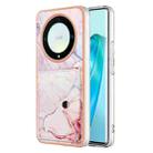 For Honor X9a / Magic5 Lite Marble Pattern IMD Card Slot Phone Case(Rose Gold) - 1