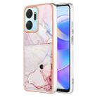 For Honor X7a Marble Pattern IMD Card Slot Phone Case(Rose Gold) - 1