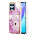 For Honor X8 5G / X6 4G Marble Pattern IMD Card Slot Phone Case(Pink Purple Gold) - 1