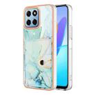 For Honor X8 5G / X6 4G Marble Pattern IMD Card Slot Phone Case(Green) - 1