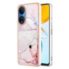 For Honor X7 Marble Pattern IMD Card Slot Phone Case(Rose Gold) - 1