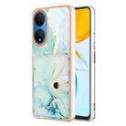 For Honor X7 Marble Pattern IMD Card Slot Phone Case(Green) - 1