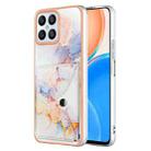 For Honor X8 4G Marble Pattern IMD Card Slot Phone Case(Galaxy Marble White) - 1