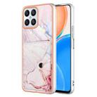 For Honor X8 4G Marble Pattern IMD Card Slot Phone Case(Rose Gold) - 1